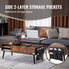 Lift Top Coffee Table 39.4 in Rectangle Brown