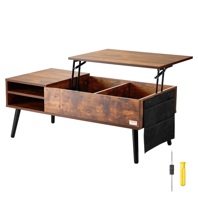 Lift Top Coffee Table 39.4 in Rectangle Brown