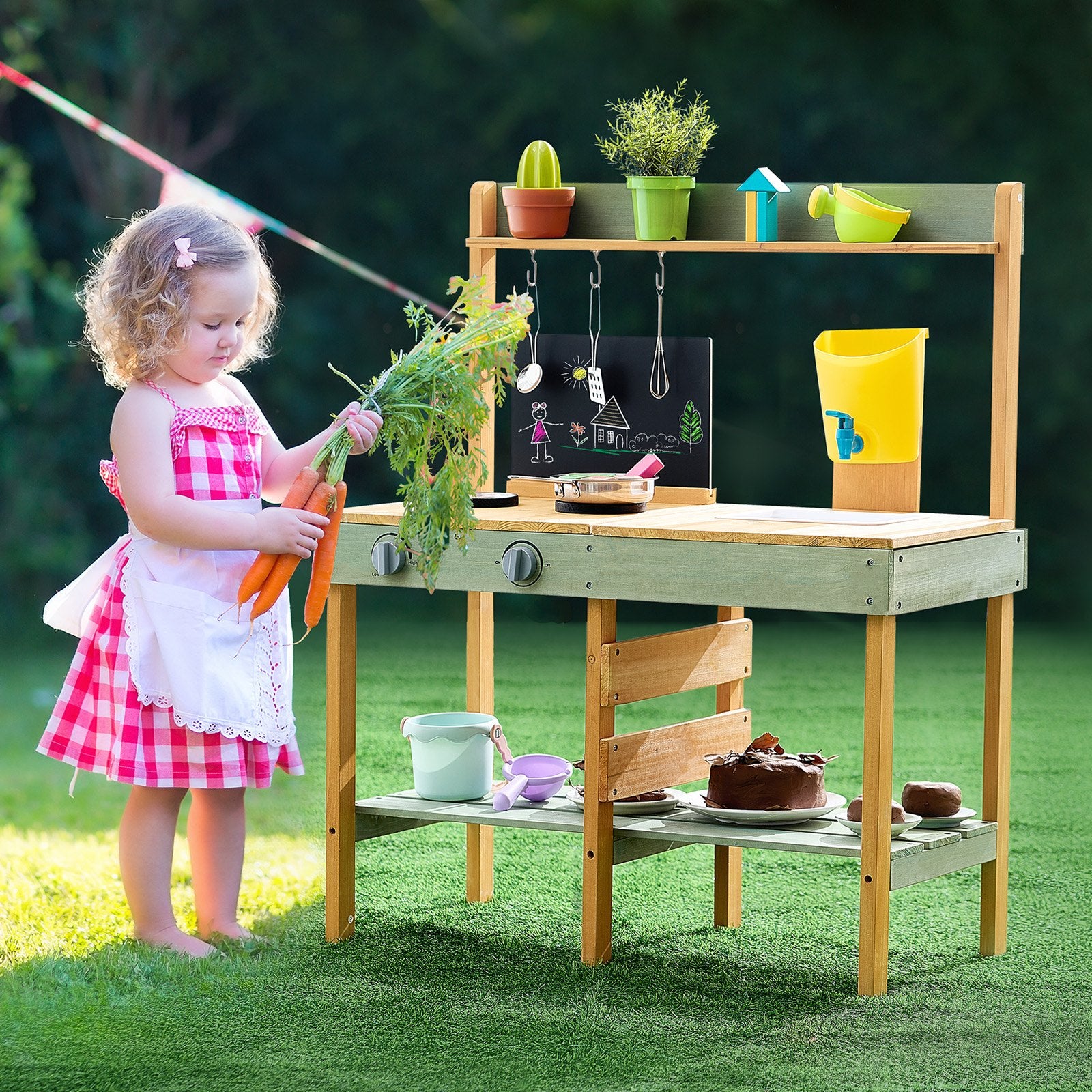 Wooden Mud Kitchen Playset for Kids