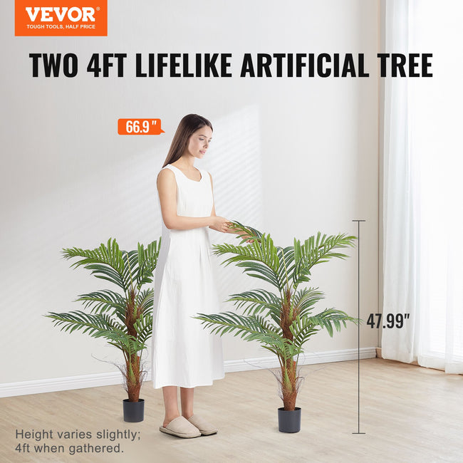VEVOR Artificial Palm Tree 122cm Faux Tropical Plant Indoor Outdoor Decor