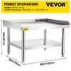 VEVOR Stainless Steel Grill Prep Table 122x76cm with Adjustable Undershelf