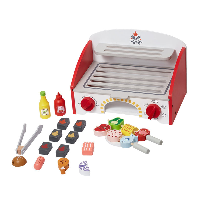 26PCS Kids Wooden B.B.Q Playset