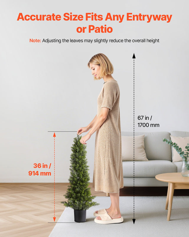 VEVOR Artificial Cedar Topiary Trees 2PCS 91cm Indoor Outdoor Decor