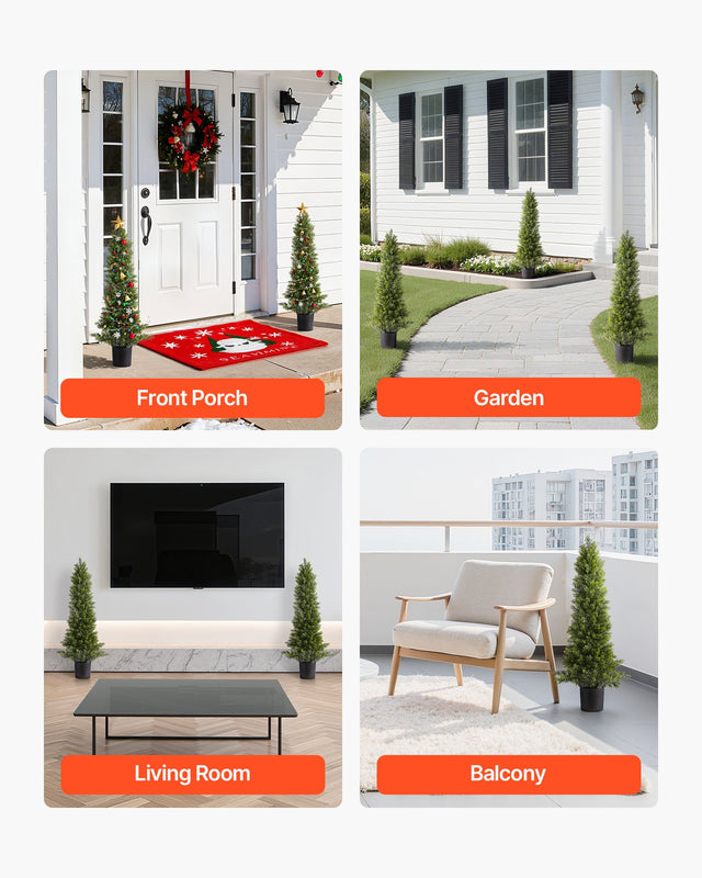 VEVOR Artificial Cedar Topiary Trees 2PCS 91cm Indoor Outdoor Decor