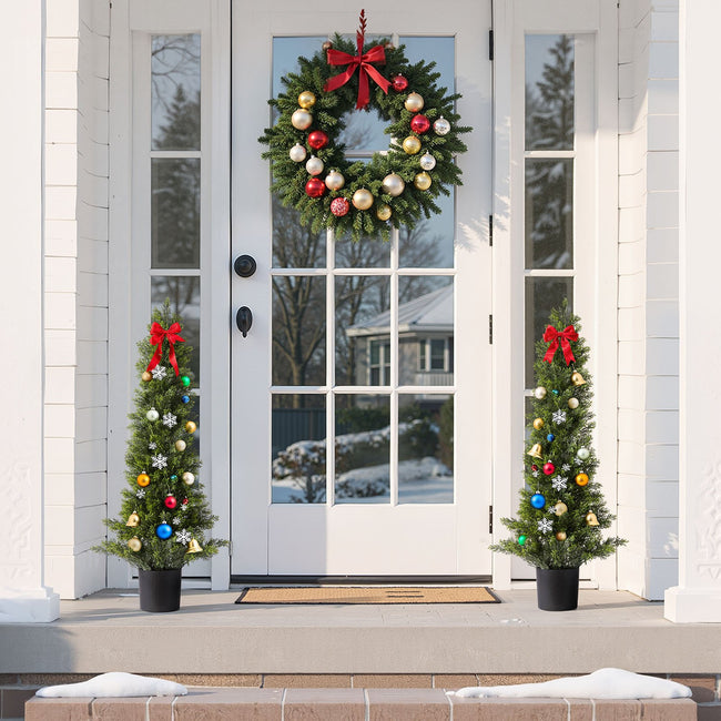 VEVOR Artificial Cedar Topiary Trees 2PCS 91cm Indoor Outdoor Decor