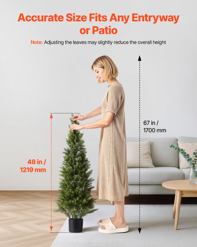 VEVOR Artificial Cedar Topiary Trees 1219mm – 2 Set