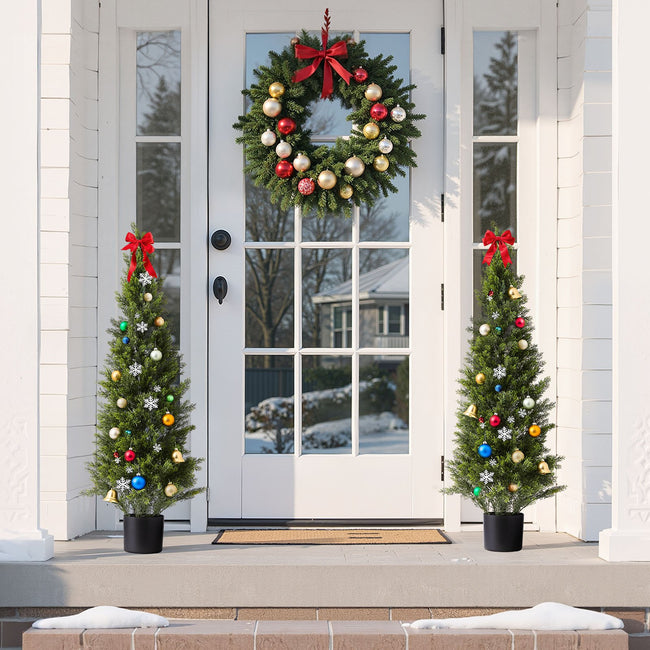 VEVOR Artificial Cedar Topiary Trees 2PCS 122cm Indoor Outdoor Decor