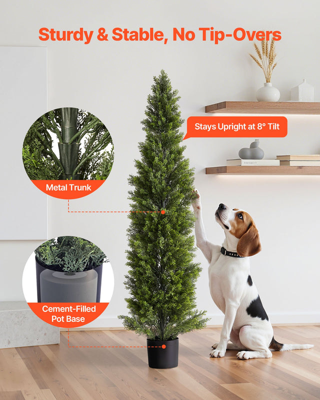 VEVOR Artificial Cedar Topiary Trees 1524mm – 2 Set