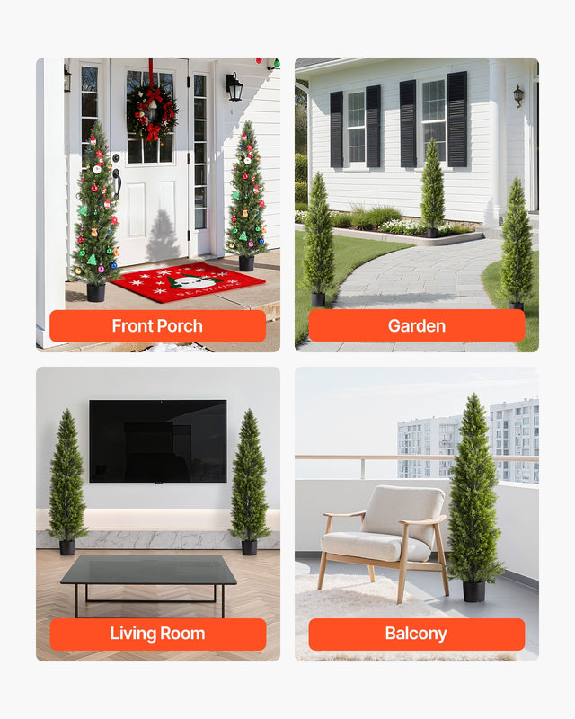 VEVOR Artificial Cedar Topiary Trees 1524mm – 2 Set