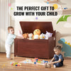 Wooden Kids Toy Storage Bench – Cherry Finish