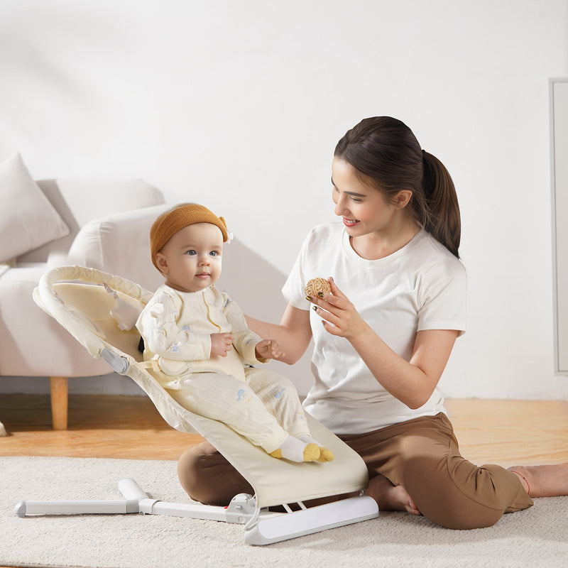 Baby Folding Bouncer Seat with Toy Bar – 0-9 Months