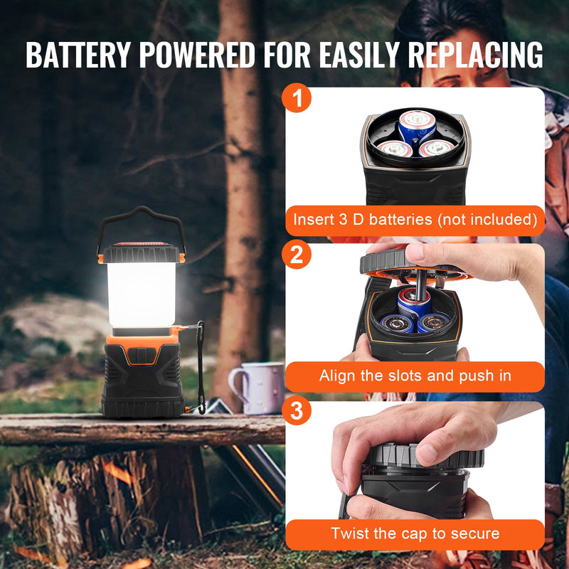 VEVOR LED Camping Lantern – Battery Powered