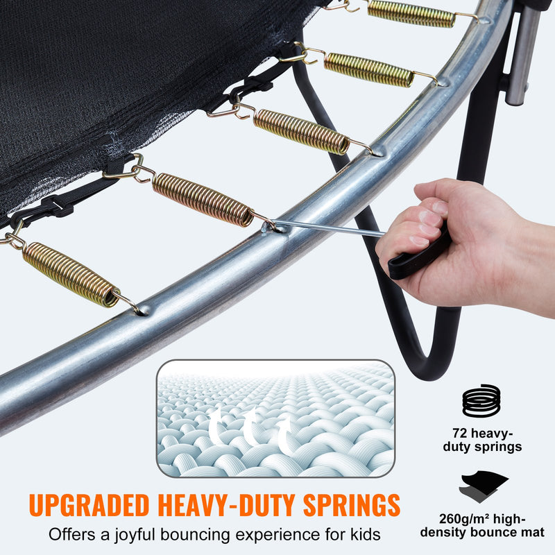 VEVOR 12ft Outdoor Trampoline with Enclosure, Ladder & Padding