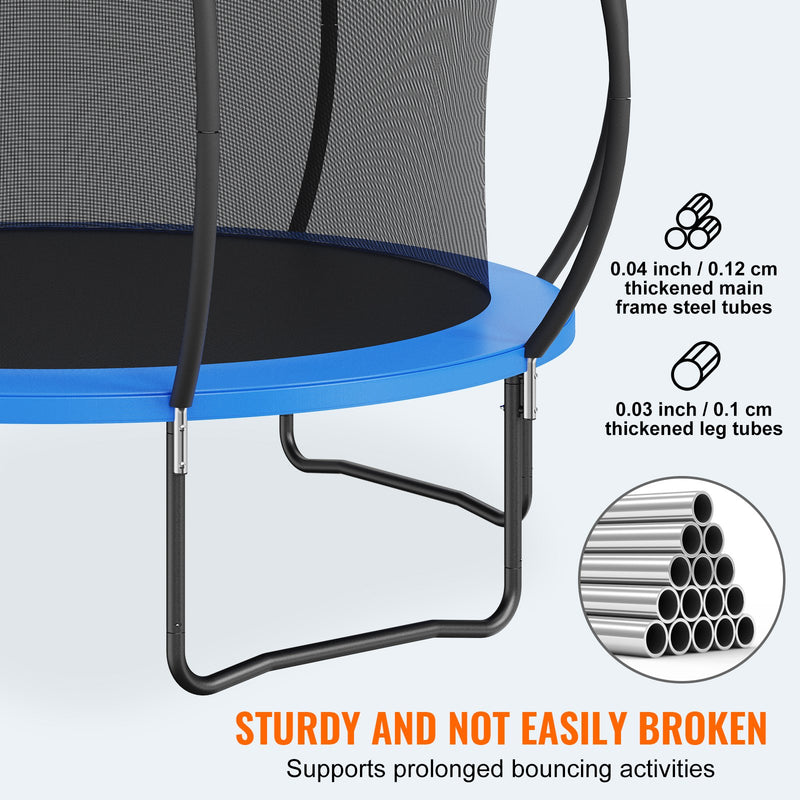 VEVOR 12ft Outdoor Trampoline with Enclosure, Ladder & Padding