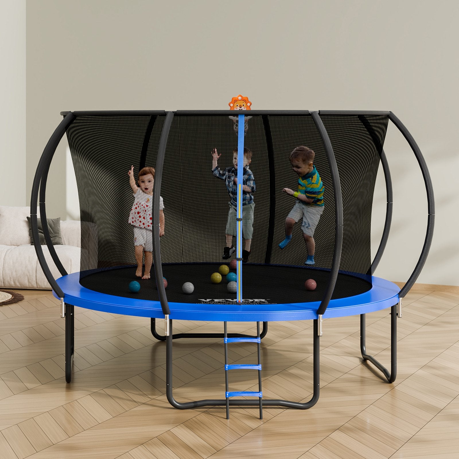VEVOR 12ft Outdoor Trampoline with Enclosure, Ladder & Padding