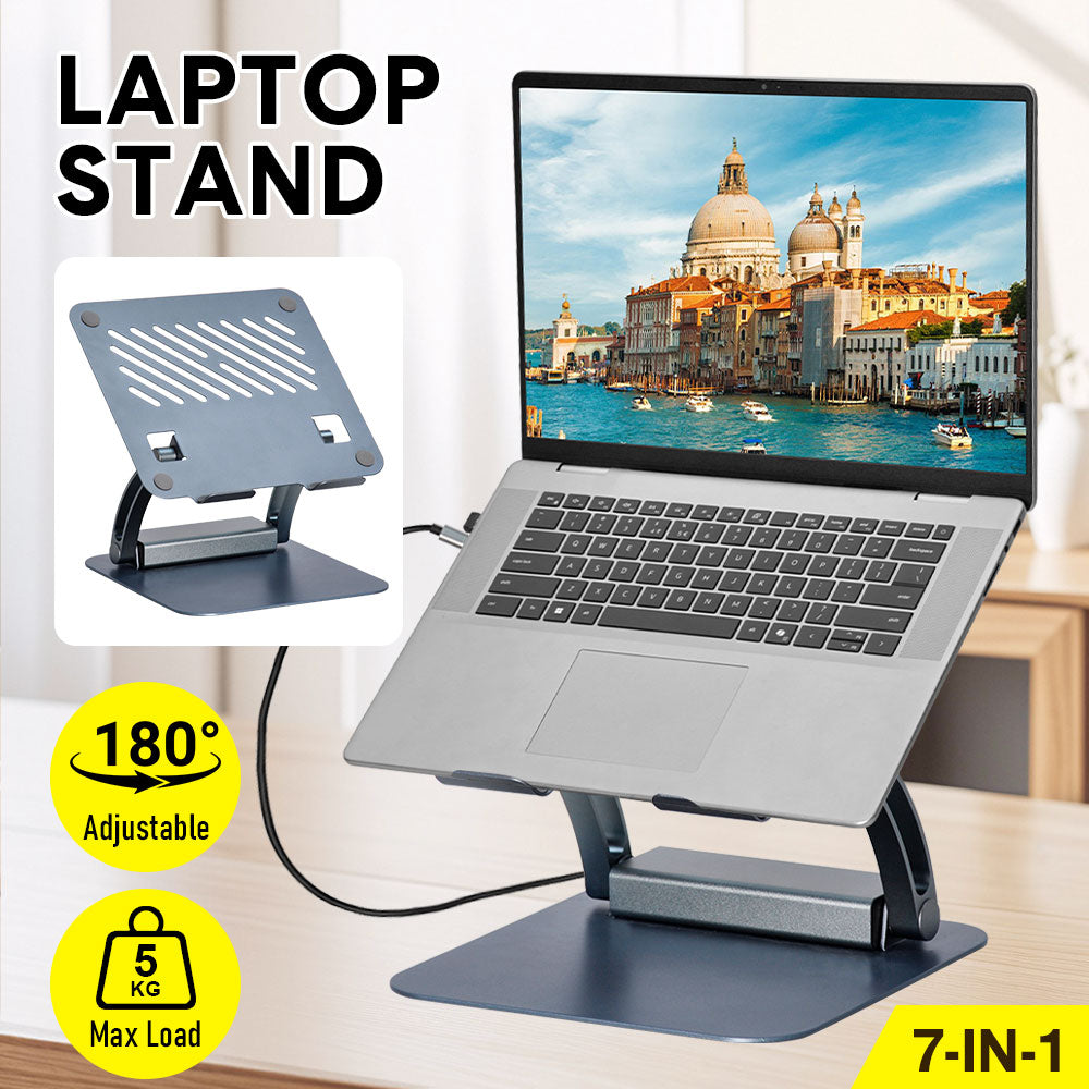 7-in-1 360° Laptop Stand Dock with PD & HDMI