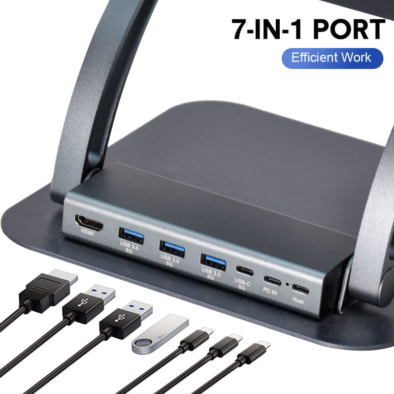 7-in-1 360° Laptop Stand Dock with PD & HDMI