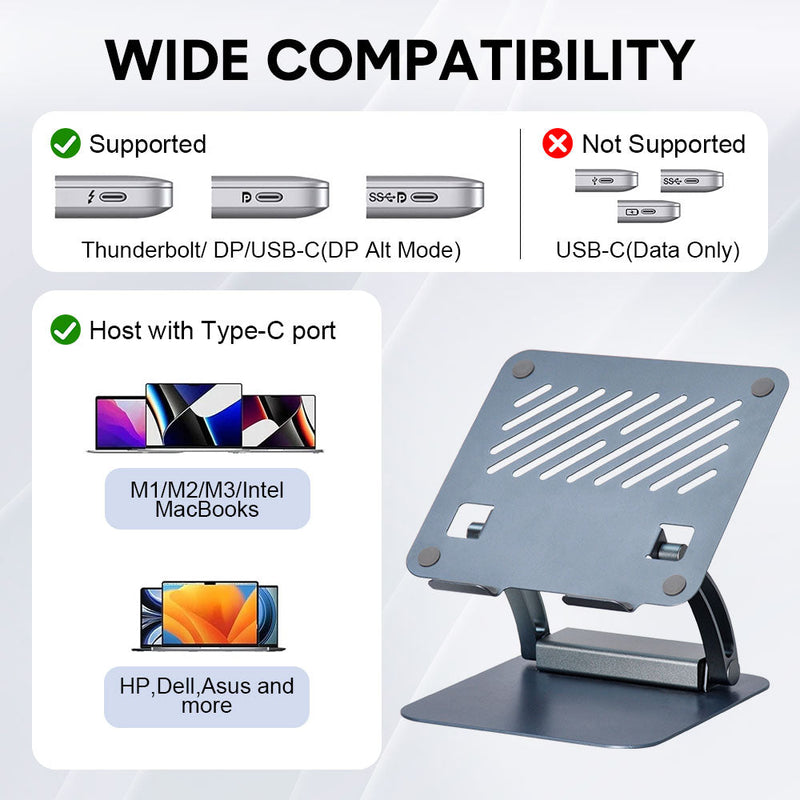 7-in-1 360° Laptop Stand Dock with PD & HDMI