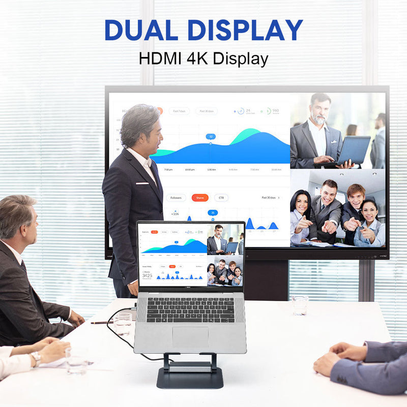 7-in-1 360° Laptop Stand Dock with PD & HDMI