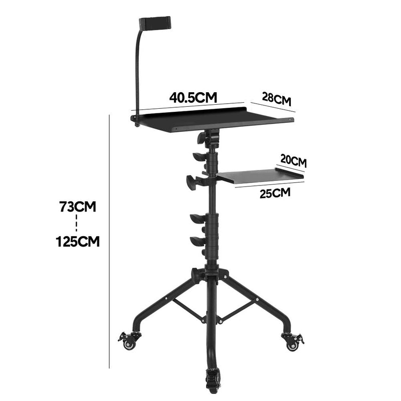 Mobile Laptop Tripod Stand on Wheels 82–170cm