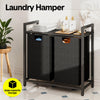 Metal Laundry Hamper with Shelf & 2 Bags