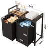 Metal Laundry Hamper with Shelf & 2 Bags