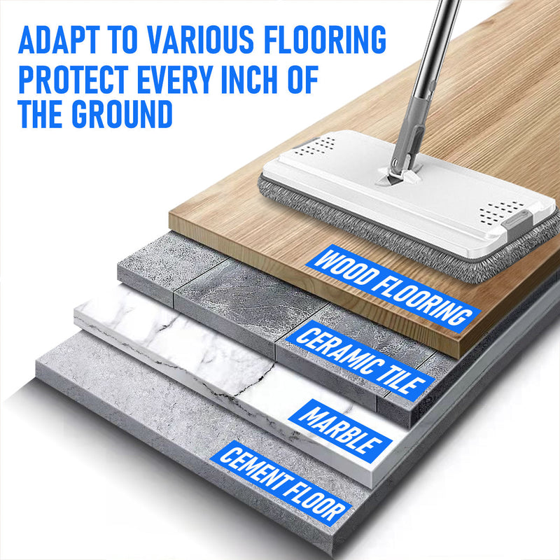 Flat Mop & Bucket Set with 10 Microfiber Pads
