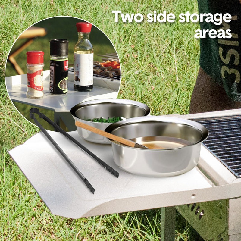 Foldable BBQ Grill with 2 Nets & Pans