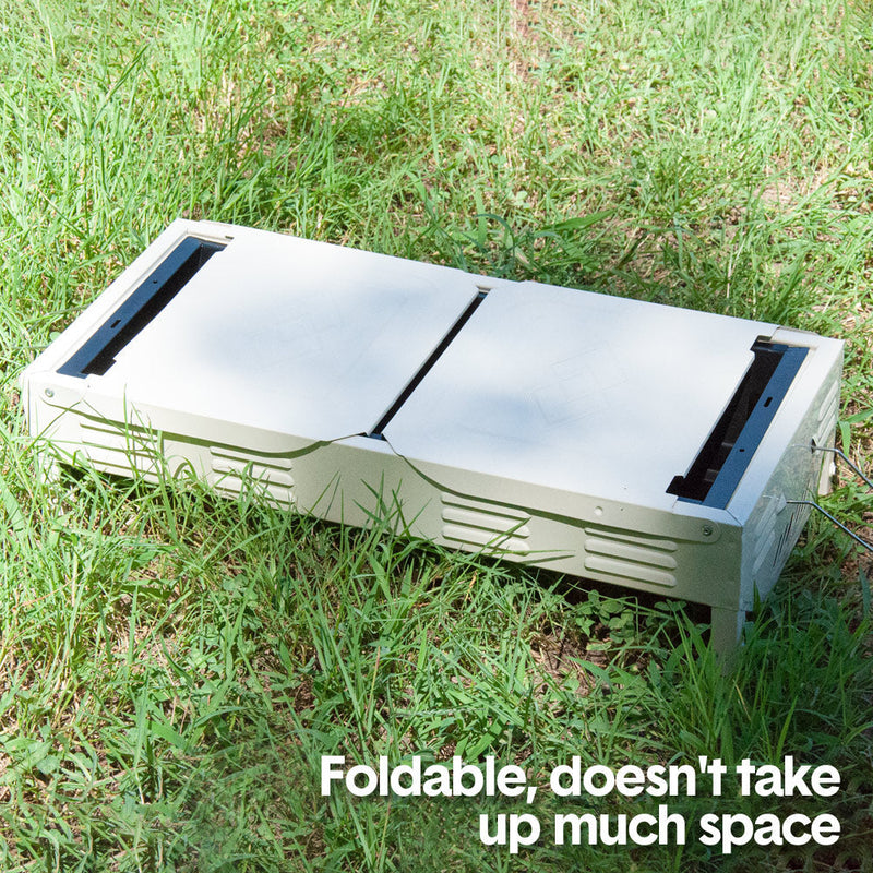 Foldable BBQ Grill with 2 Nets & Pans