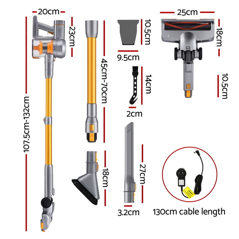 Devanti 300W Cordless Stick Vacuum – Golden