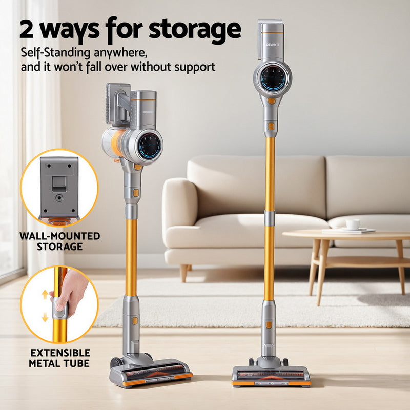 Devanti 300W Cordless Stick Vacuum – Golden
