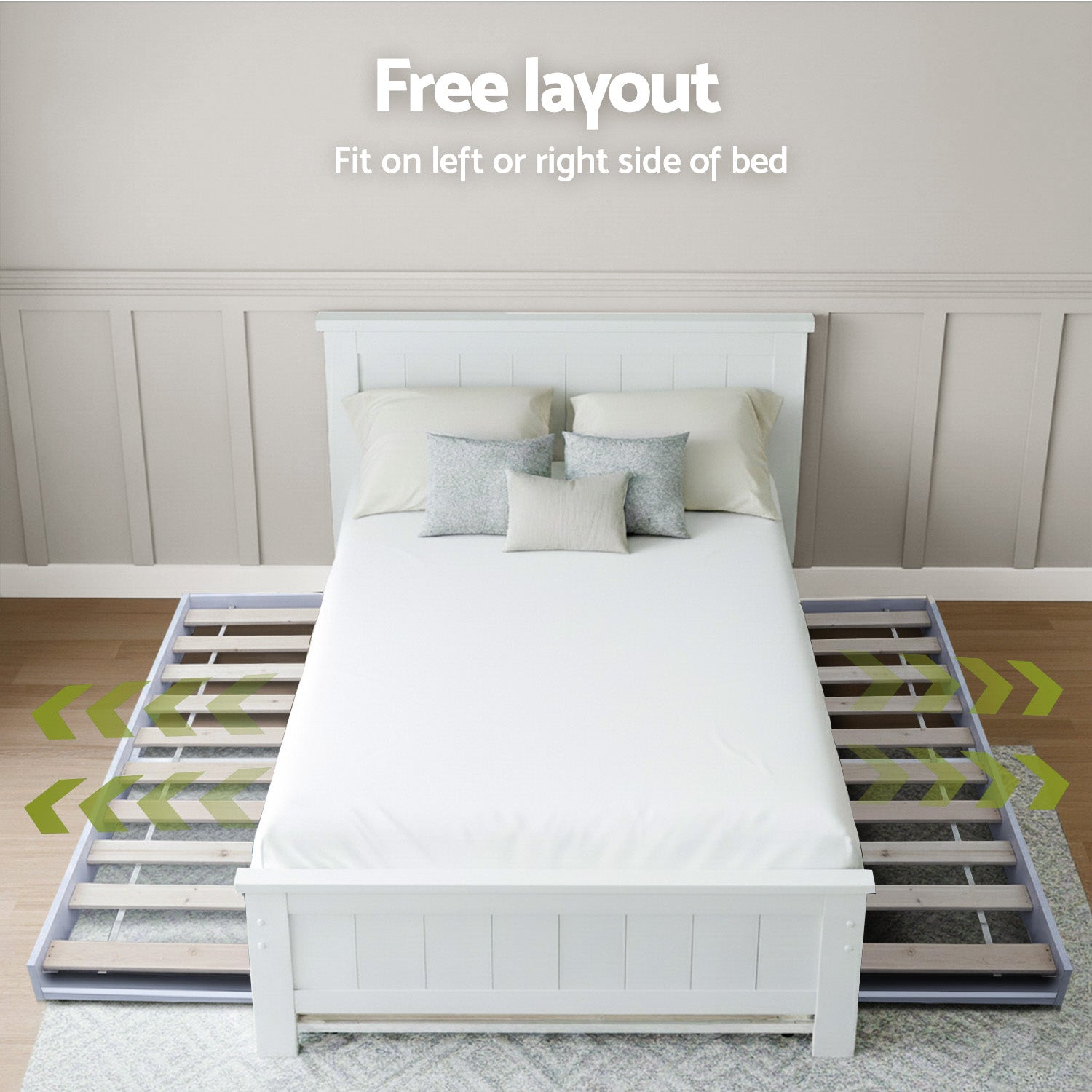 King Single Bed Frame with Bookshelf