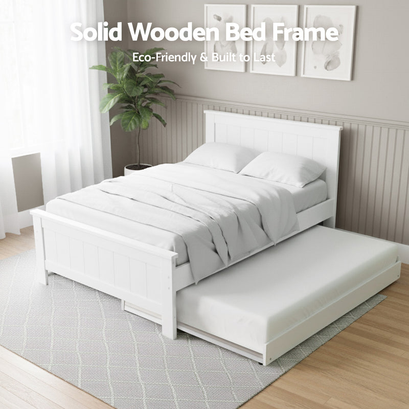 King Single Bed Frame with Bookshelf