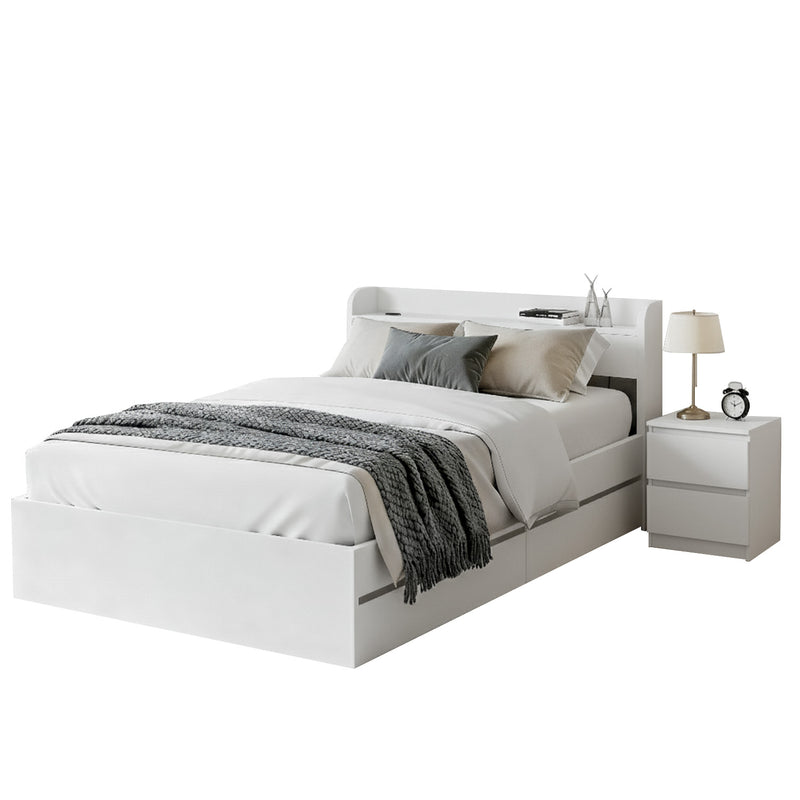 Single Bed Frame and Bedside Table