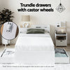 Single Bed Frame with Charging Ports and Bedside Table