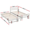 AVIS Single Size 2-in-1 Trundle Bed – White