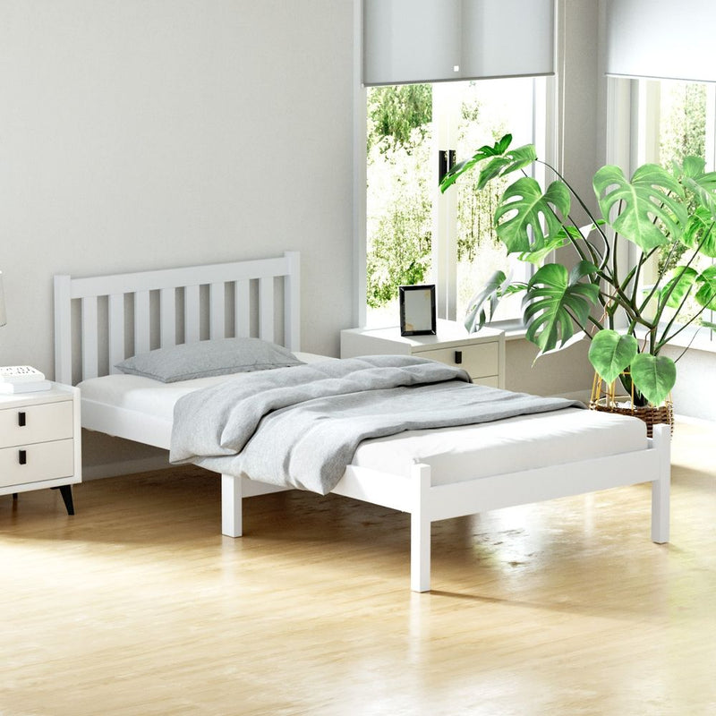Artiss SOFIE King Single Bed Frame – White