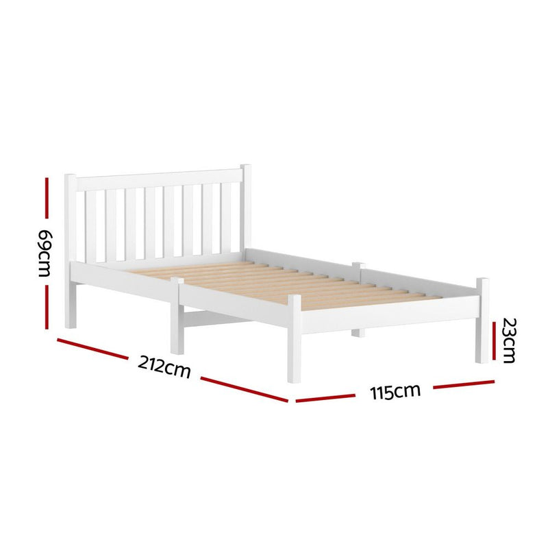 Artiss SOFIE King Single Bed Frame – White