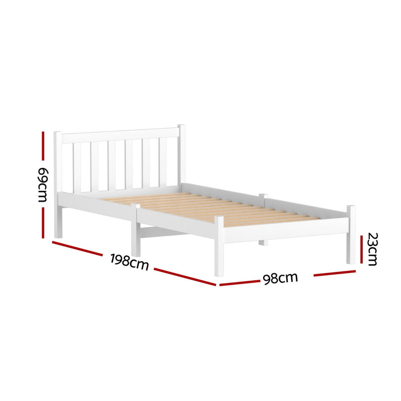 Artiss SOFIE Single Bed Frame – White