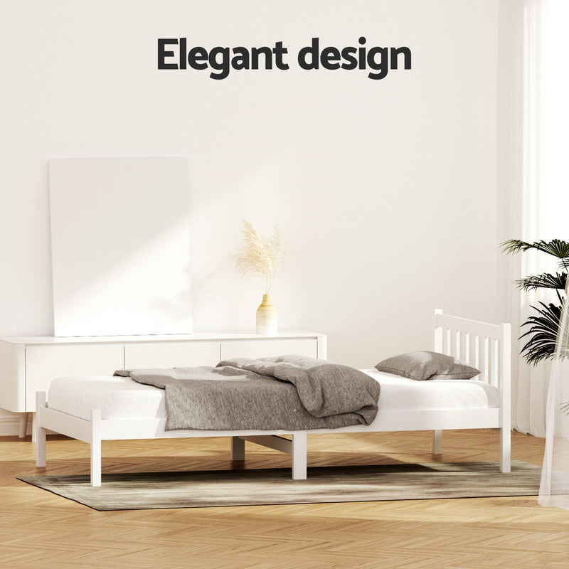 Artiss SOFIE Single Bed Frame – White