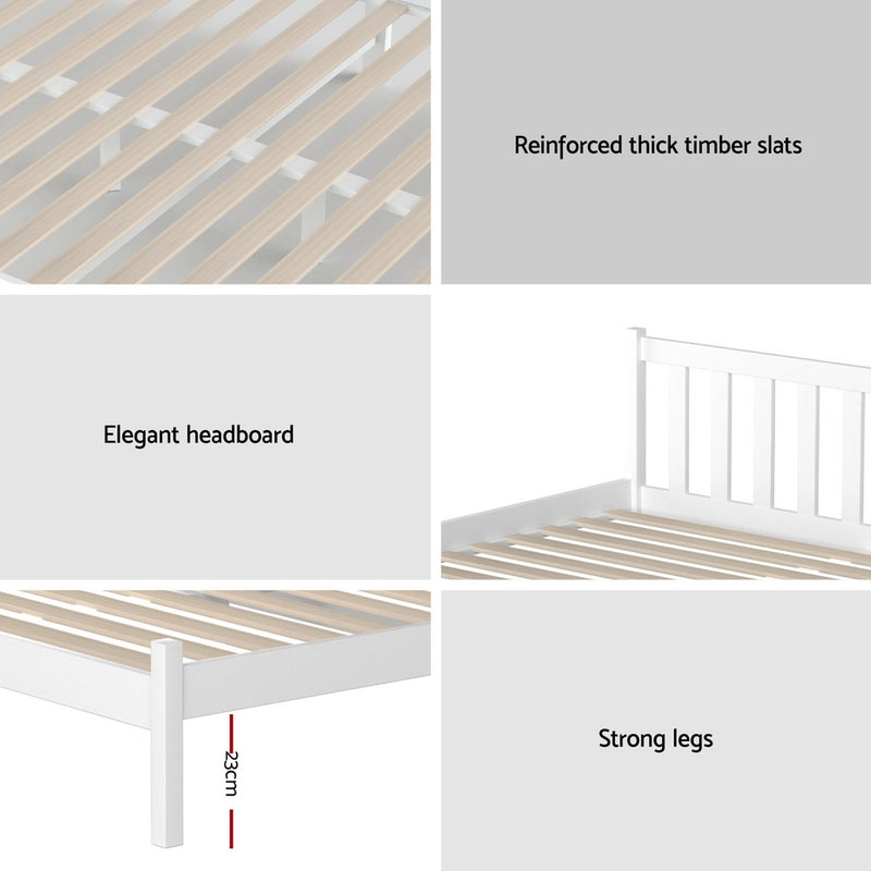 Artiss SOFIE Single Bed Frame – White