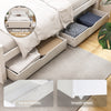 Double Bed Frame Wooden Platform w/ 2 Drawers – White RIO