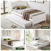 Artiss Single Bed with Trundle White