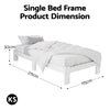 Artiss JADE King Single Bed Base – White