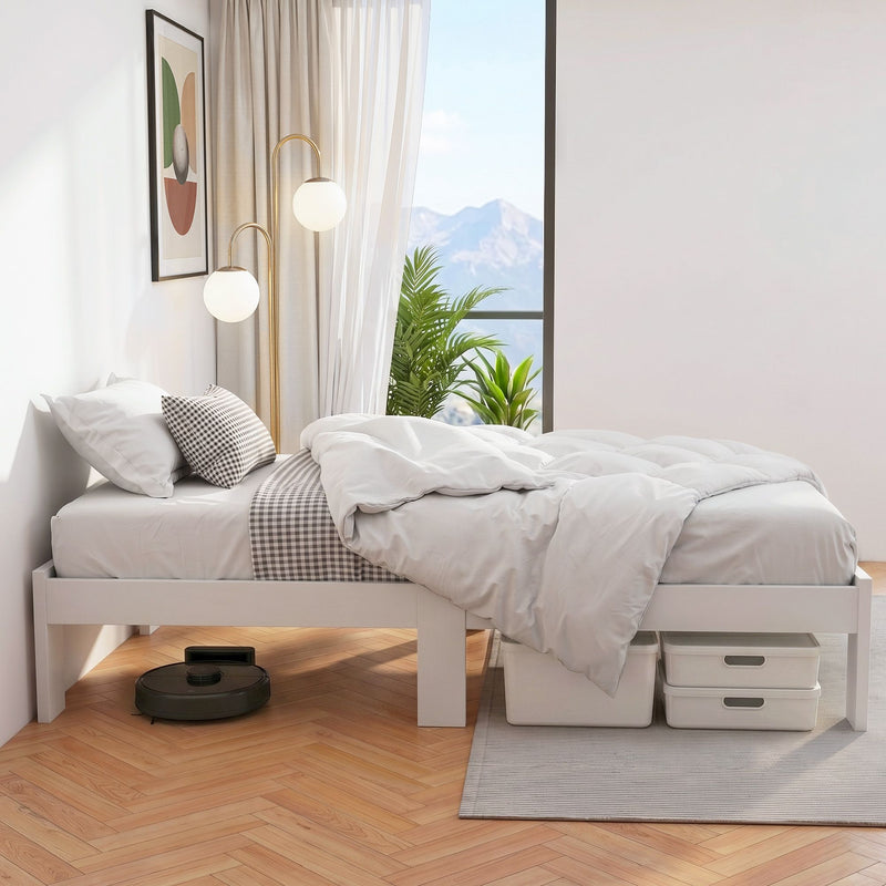 Artiss JADE King Single Bed Base – White