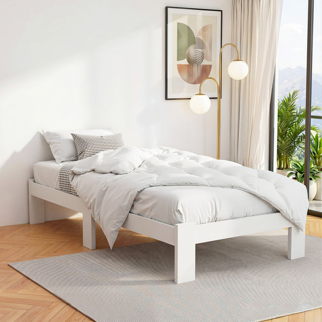 Artiss JADE King Single Bed Base – White