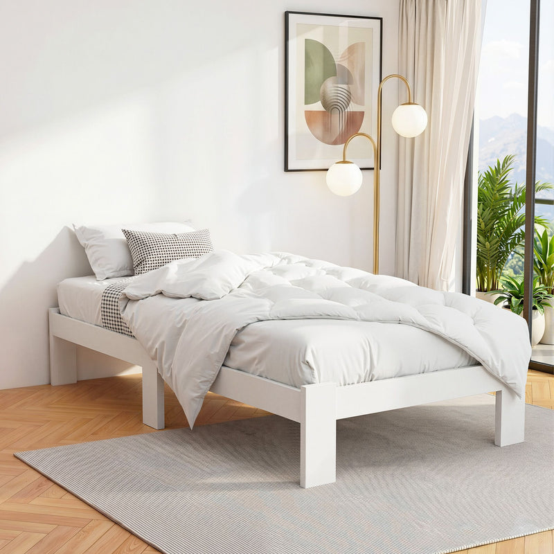 Artiss JADE King Single Bed Base – White