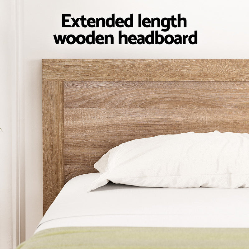 Double Size Acacia Wood Bed Frame – Oatmeal
