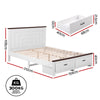 Artiss Queen Wooden Bed Frame with 2 Drawers White