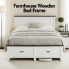 Artiss Queen Wooden Bed Frame with 2 Drawers White